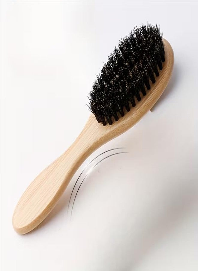 not available Beard Brush, Stiff Boar Bristles for Men's Grooming - Straightens and Promotes Growth - Works with Beard Oil and Balm - For Beard Kits (15 cm - Oval) - Image 2